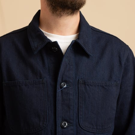 JAPAN BLUE / Indigo x Indigo Denim Coverall jacket