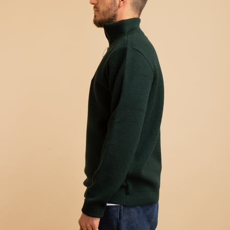 Forest Green Youri Zip-Up Sweater