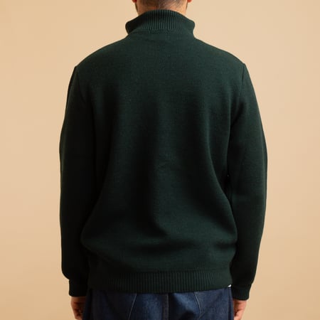 Forest Green Youri Zip-Up Sweater