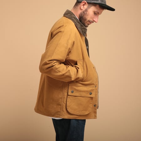 F2361 Heavy Moleskin Riding Jacket Khaki