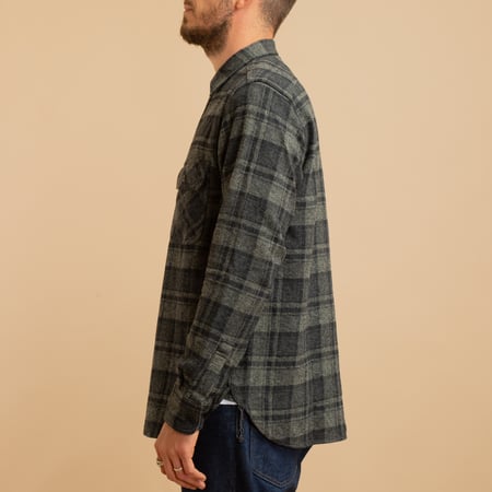 F3497 Nel Check Work Shirt Gray