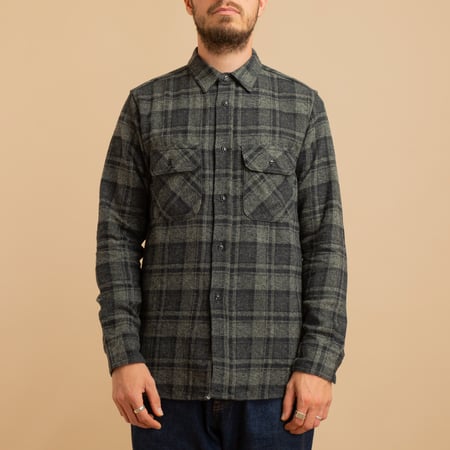 F3497 Nel Check Work Shirt Gray