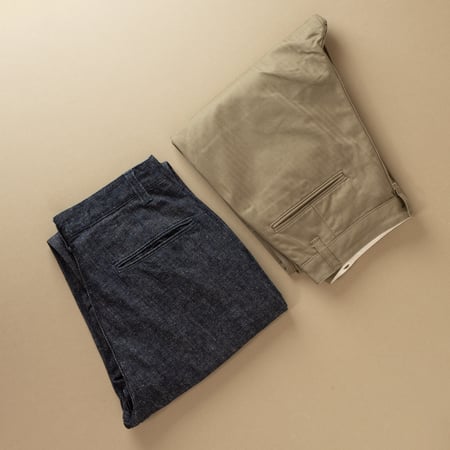 F0516 Herringbone Trousers Indigo