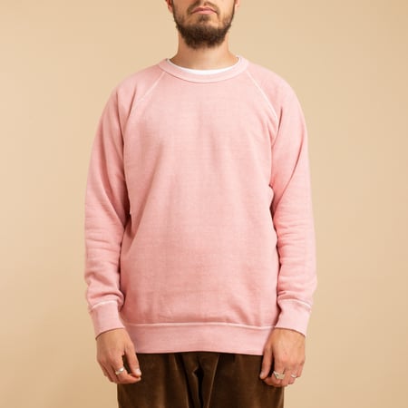 Raglan Crewneck Sweatshirt in Peach Coral