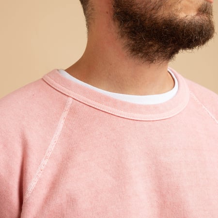 Raglan Crewneck Sweatshirt in Peach Coral