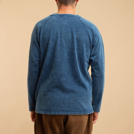 Heavy Raglan L/S Pocket T-shirt Indigo Shave