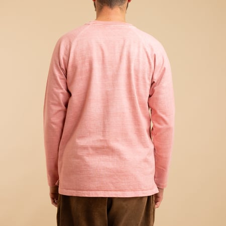 Heavy Raglan Pocket T-Shirt Long Sleeve P-Coral