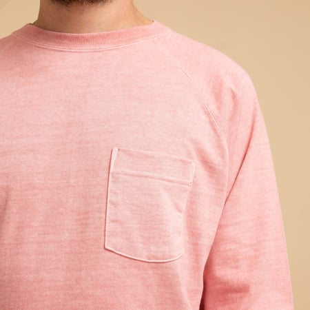 Heavy Raglan Pocket T-Shirt Long Sleeve P-Coral