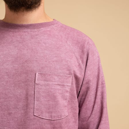 Heavy Raglan Pocket Long Sleeve T-Shirt in Azuki