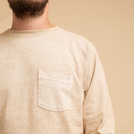 Heavy Raglan Pocket T-Shirt L/S P-Latte