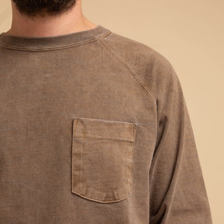Heavy Raglan Pocket T-Shirt L/S P-Brown