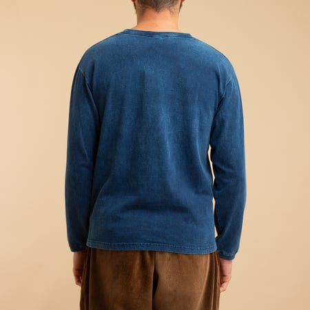 Long Sleeve Pocket Tee Indigo Shave