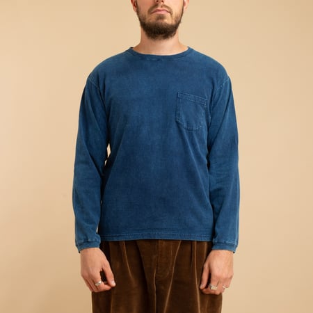 Long Sleeve Pocket Tee Indigo Shave
