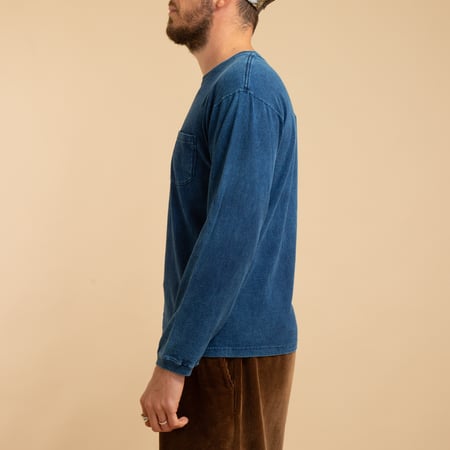 Long Sleeve Pocket Tee Indigo Shave