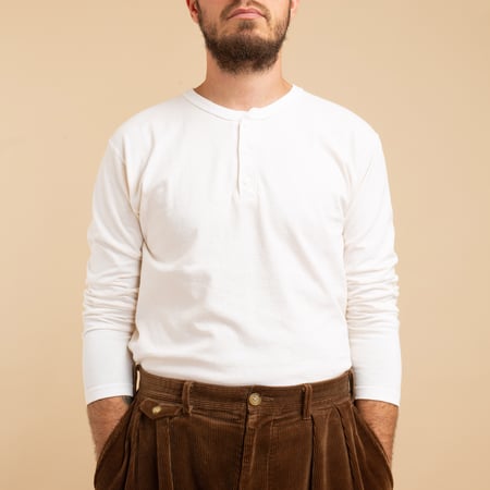 Long Sleeve Henley T-Shirt P-Natural