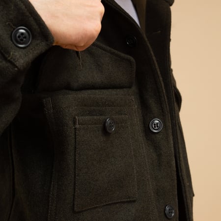 Dark Green Wool Cruiser Jacket