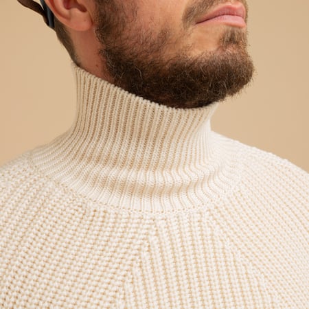 flâneurs-pull-BATONER-Signature-Turtle-Neck-Ivory col haut