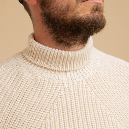 flâneurs-pull-BATONER-Signature-Turtle-Neck-Ivory col roulé