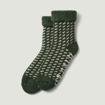 Comfy Room Socks "Bird's Eye" D.Green