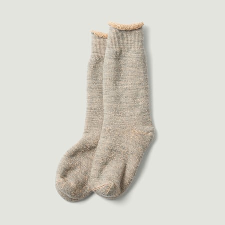 Double Face Crew Socks Gray/Brown