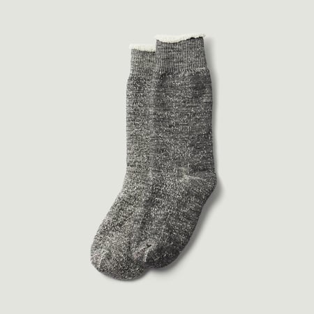 Double Face Crew Socks Charcoal