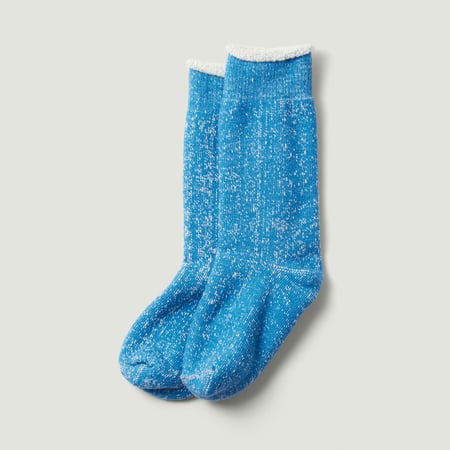 Double Face Crew Socks Blue