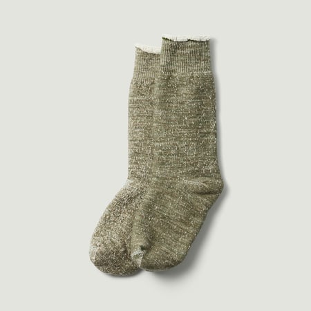 Double Face Crew Socks Army Green