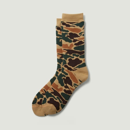 Pile Camo Crew Socks Khaki