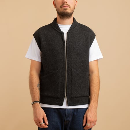 LES ATELIERS REUNIS / Gilet Zippé Gibo Anthracite