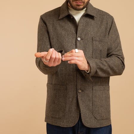 Labura Herringbone Wool Brown