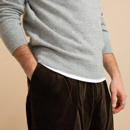 Wool/Cashmere Turtleneck Sweater Light Gray