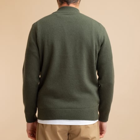 Wool/Cashmere Turtleneck Sweater Moss Green