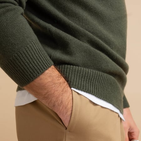 Wool/Cashmere Turtleneck Sweater Moss Green