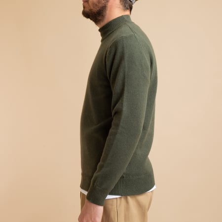Wool/Cashmere Turtleneck Sweater Moss Green
