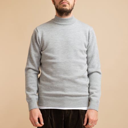 Pull Laine Col Cheminée Light Gray