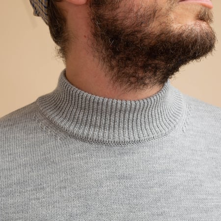 Light Gray Wool Turtleneck Sweater