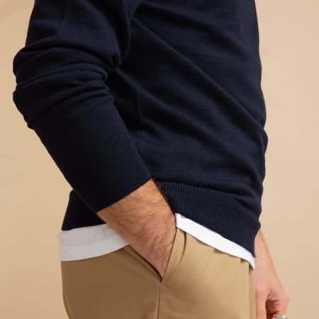 Navy Merino Turtleneck Sweater