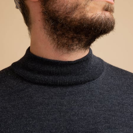 Charcoal Gray Merino Turtleneck Sweater