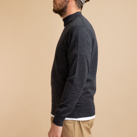 Charcoal Gray Merino Turtleneck Sweater
