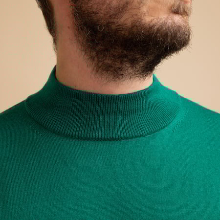 Grass Green Merino Turtleneck Sweater