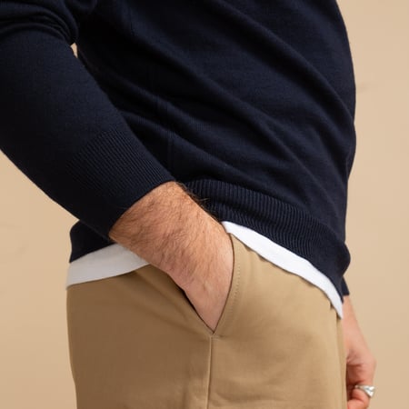 Navy Merino Turtleneck Sweater