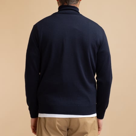 Navy Merino Turtleneck Sweater