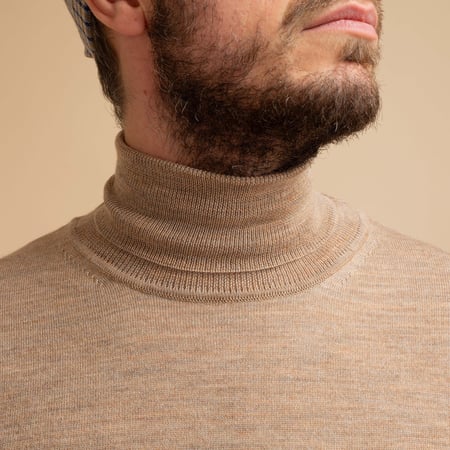 Light Brown Merino Turtleneck Sweater