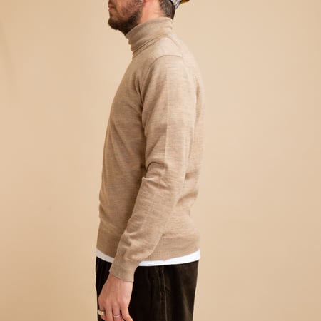 Light Brown Merino Turtleneck Sweater