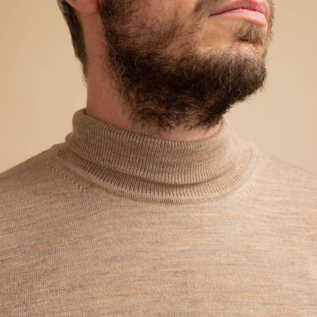 Light Brown Merino Turtleneck Sweater
