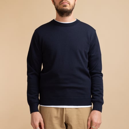 Pull Mérinos Col Rond Navy