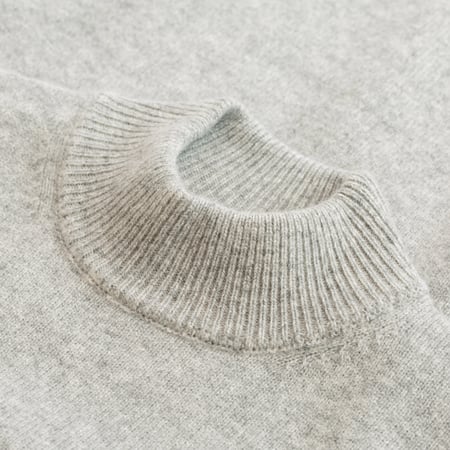 Wool/Cashmere Turtleneck Sweater Light Gray