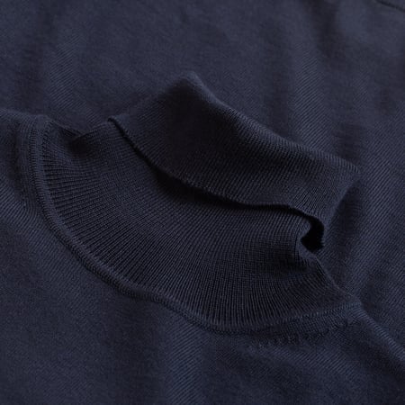 Navy Merino Turtleneck Sweater