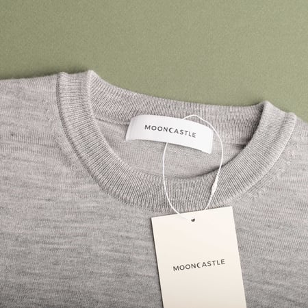 Light Gray Merino Wool Crew Neck Sweater