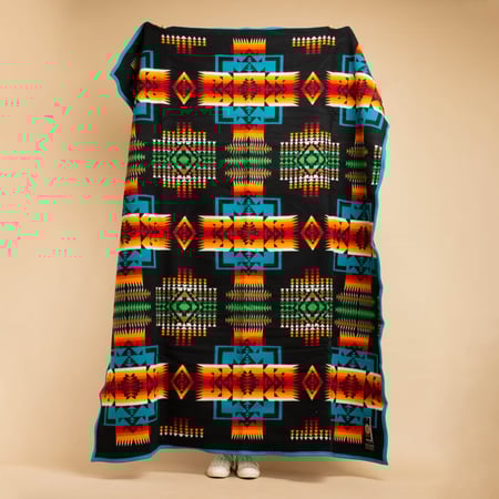 Large Chief Joseph Black Jacquard Blanket